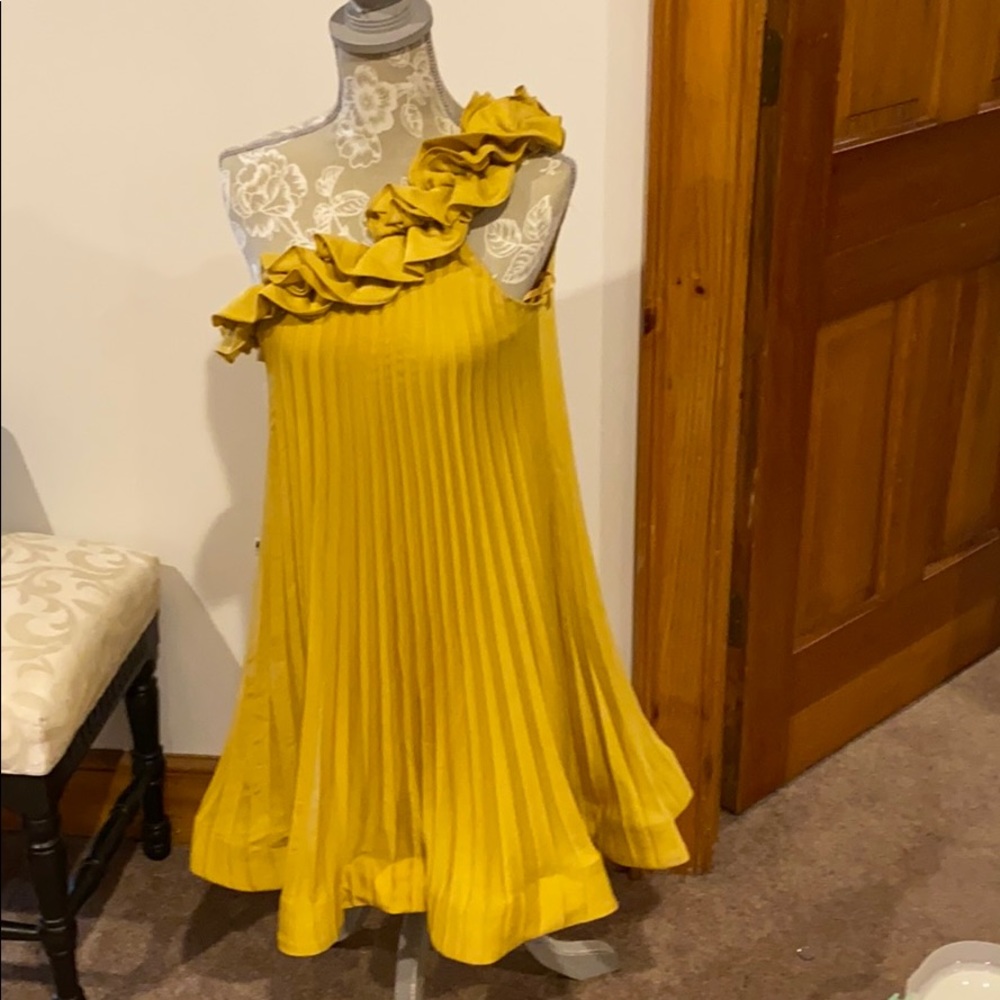 Great BCBG dress- more of a gold than yellow